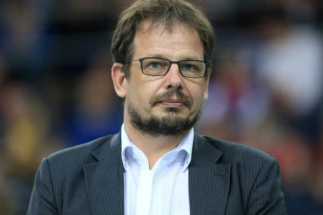 Hajo Seppelt, journaliste de la chaîne allemande ARD, lors des championnats d'athlétisme de Leipzig, en Allemagne, le 27 février 2015