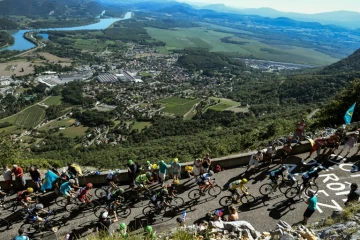 Le peloton lors de la 15e étape du Tour de France, le 17 juillet 2016 entre Bourg-en-Bresse et Culoz