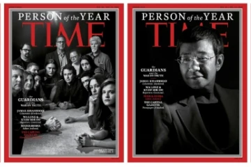 Les quatre Unes différentes du magazine Time, qui a désigné le 11 décembre 2018 plusieurs journalistes comme personnalités de l'année