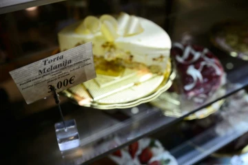 Un gâteau Melania dans une pâtisserie de Sevnica, en Slovénie, ville natale de la nouvelle première dame des Etats-Unis, le 20 décembre 2016