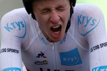 Le Slovène Tadej Pogacar vainqueur de la 20e étape du Tour de France, un contre-la-montre entre Lure et La Planche des Belles Filles, le 19 septembre 2020