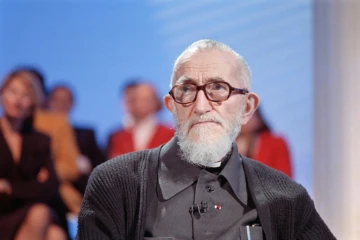 L'Abbé Pierre à Paris le 19 décembre 1988