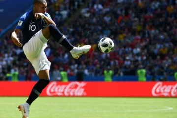 L'attaquant français Kylian Mbappé lors de la rencontre face à l'Australie, à Kazan, le 16 juin 2018