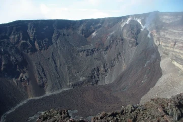 Vue du cratère Dolomieu ce lundi 11 janvier à 9h. Peu d'activité visible
(Image de l'observatoire volcanologique du Piton de la Fournaise)