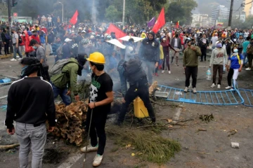 Manifestants contre la hausse des prix du carburant en Equateur, à Quito, le 21 juin 2022