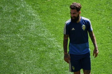 Jimmy Durmaz lors d'une séance d'entraînement avec la Suède à Ekaterinbourg, le 26 juin 2018