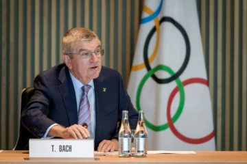 Le président du CIO Thomas Bach participe à une réunion de la commission exécutive au siège du CIO à Lausanne, le 3 octobre 2019 