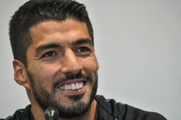 L'attaquant de l'Uruguay Luis Suarez en conférence de presse, le 3 juillet 2018 à Nijni Novgorod 