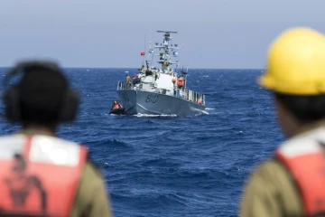 Un patrouilleur de la marine israélienne lors de manoeuvres en mer Méditerranée, le 4 avril 2017