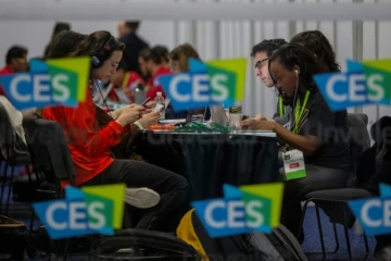 La salle de presse du CES à Las Vegas, le 6 janvier 2019