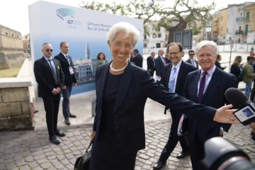 La directrice du Fonds monétaire international (FMI), à son arrivée au sommet des ministres des Finances du G7 à Bari, en Italie, le 12 mai 2017