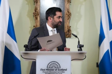 Le Premier ministre indépendantiste écossais Humza Yousaf annonce sa démission, à Edimbourg, le 29 avril 2024