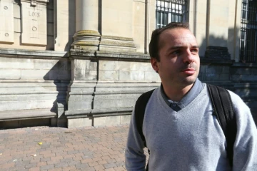 François Lambert, le neveu de Vincent Lambert, le 29 septembre 2015 au tribunal de Chalons-en-Champagne