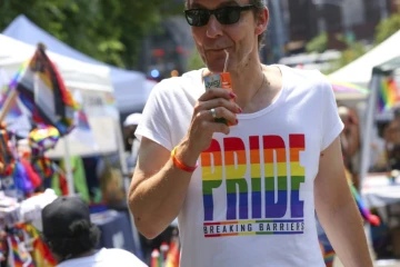 Un participant à la Harlem Pride de New York le 29 juin 2019