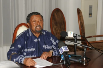 Le leader de l'opposition Jean Ping, lors d'une conférence de presse à Libreville, le 02 septembre 2016