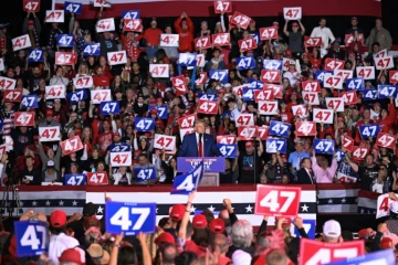 L'ancien président et candidat républicain Donald Trump à Novi, dans le Michigan, le 26 octobre 2024