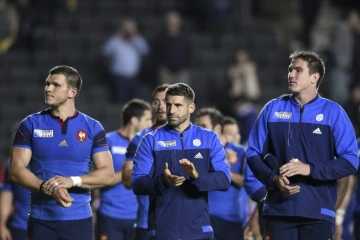 Les joueurs du XV de France, vainqueurs du Canada dans la poule D du Mondial de rugby, le 1er octobre 2015 à Milton Keynes