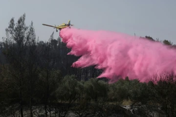 Un avion de lutte contre les incendies près de Bet Shemesh, dans le centre d'Israël, le 1er mai 2025