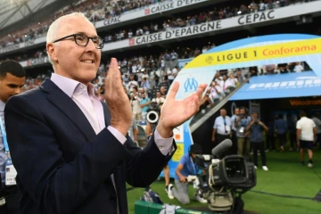 Le patron américain de l'Olympique de Marseille Frank McCourt lors du 1er match de la saison de Ligue 1 contre Toulouse, le 10 août 2018 au stade Vélodrome