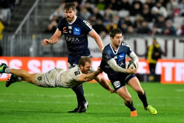 L'ailier argentin de Bordeaux-Bègles Santiago Cordero (d) contre La Rochelle le 22 décembre 2019 à Bordeaux  