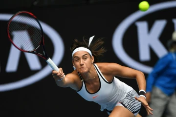 La Française Caroline Garcia lors du match contre la Tchèque Barbora Strycova, le 21 janvier 2017 à Melbourne, au 3e tour de l'Open d'Australie