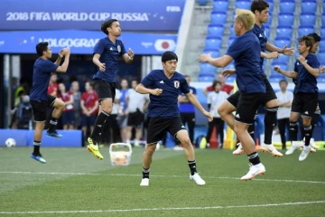La sélection japonaise à l'entraînement, le 27 juin 2018 à Volgograd