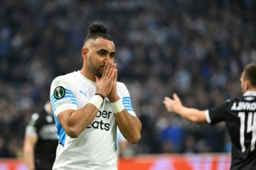 Dimitri Payet le 7 avril 2022 lors du quart de finale aller de Ligue Europa Conférence contre le PAOK Salonique au stade Vélodrome de Marseille remporté 2-1 par l'OM