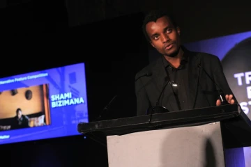 Le réalisateur Kivu Ruhorahoza le 28 avril 2011 à New York
