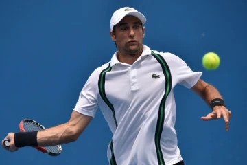 Jérémy Chardy lors du match l'opposant à  Ernests Gulbi le 19 février 2016 à Melbourne Melbourne 