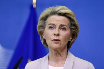 La présidente de la Commission européenne, l'Allemande Ursula von der Leyen, lors de l'annonce du remplacement du commissaire irlandais Phil Hogan, le 8 septembre 2020 à Bruxelles
