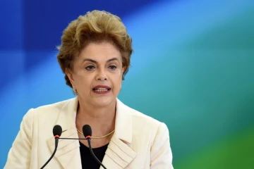 La présidente brésilienne Dilma Rousseff le 17 mars 2016 à Brasilia