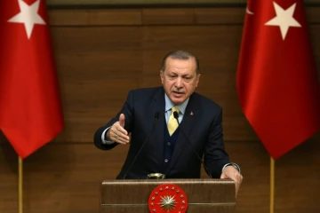Le président turc Recep Tayyip Erdogan prononce un discours à Ankara, le 24 janvier 2018