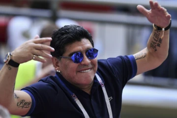 La légende Diego Maradona durant le match France-Argentine à Kazan, le 30 juin 2018