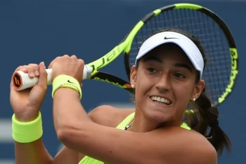 La Française Caroline Garcia face à la Polonaise Agnieszka Radwanska au 3e tour de l'US Open, le 3 septembre 2016 à New York