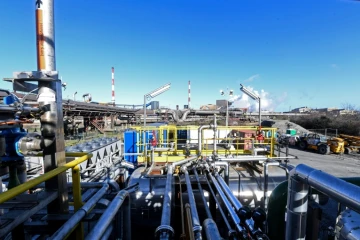 Vue de l'aciérie d'ArcelorMittal sur son site de Dunkerque, dans le nord de la France, le 11 février 2022