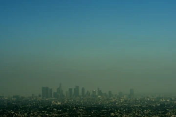 Une vue de Los Angeles sous le "smog", le 31 mai 2015