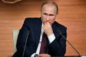 Le président russe Vladimir Poutine au cours de sa conférence de presse annuelle, le 19 décembre 2019 à Moscou