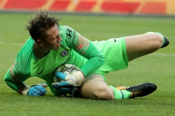 Marcin Bulka alors gardien de but de Chelsea lors du match amical face à l'Inter Milan à Nice le 28 juillet 2018