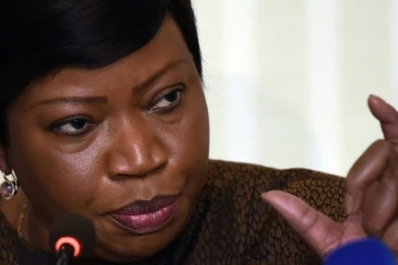 La procureure de la Cour pénale internationale Fatou Bensouda, lors d'une conférence de presse à Tbilissi, le 16 octobre 2015
