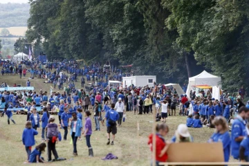 Camp de scouts au château de Jambville, dans les Yvelines en juillet 2012