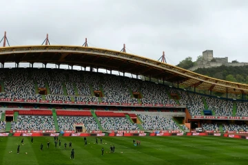 La sélection belge à l'entraînement dans le stade Magalhaes Pessoa de Leiria (Portugal), le 28 mars 2016