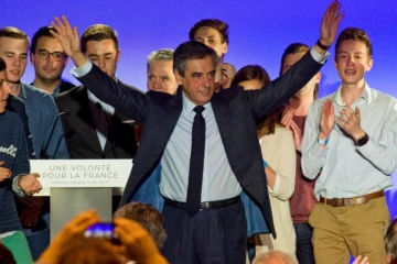 Francois Fillon, lors d'un meeting à Cournon-d'Auvergne, le 7 avril 2017