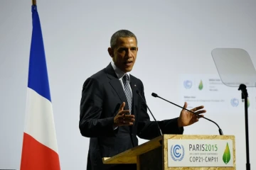 Le président américain Barack Obama lors de la conférence mondiale sur le climat de Paris, le 30 novembre 2015