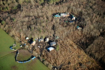Vue aérienne de la zone occupée de  Notre-Dame-des-Landes (ouest), près de Nantes, le 2 janvier 2013