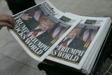 L'édition du Evening Standard dédiée à l'élection de Donald Trump, à Londres le 9 novembre 2016