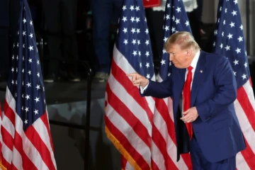 L'ancien président des Etats-Unis et candidat républicain à l'élection présidentielle, Donald Trump, lors d'un événement de campagne à Waukesha (Wisconsin), aux Etats-Unis, le 1er mai 2024