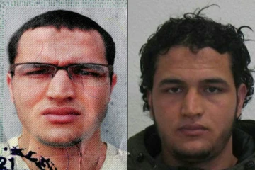 Montage de portraits fourni le 19 décembre 2016 par la police allemande du Tunisien Anis Amri, suspecté d'avoir commis  l'attentat au camion-bélier à Berlin
