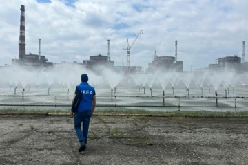 La centrale nucléaire de Zaporijjia, en Ukraine, lors d'une visite officielle de l'Agence internationale de l'énergie atomique (AIEA), le 15 juin 2023
