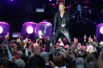 Le chanteur Johnny Hallyday lors d'un concert à Namur, le 23 juin 2013