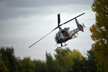 Un hélicoptère de l'armée française le 19 octobre 2017 à Versailles-Satory en France